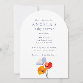 Invitación Bold Poppy Floral Baby Shower