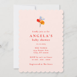 Invitación Bold Poppy Floral Baby Shower