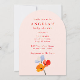 Invitación Bold Poppy Floral Baby Shower