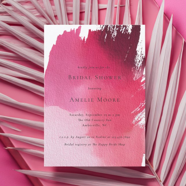 Invitación Bold Red Abstract Painting Modern Bridal Shower (Subido por el creador)