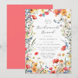 Invitación Bold Spring Wildflower Bridesmaids Brunch