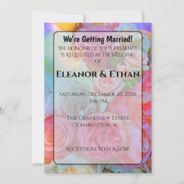 Invitación Bold Summer Garden Floral Bright Photo Wedding