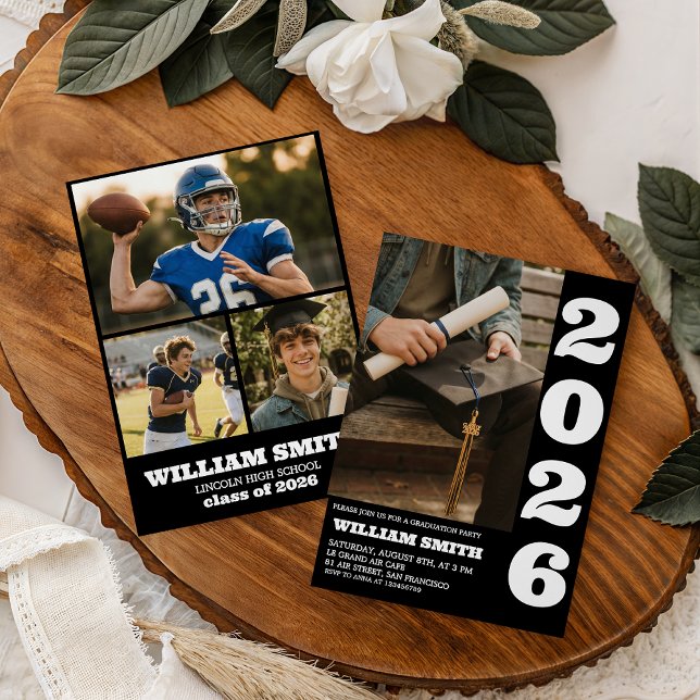 Invitación Bold Typography Photo Graduation Invite (Subido por el creador)