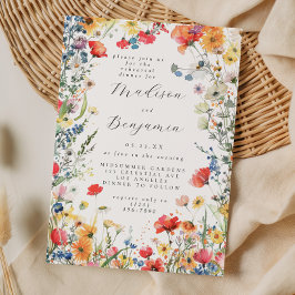Invitación Bold Wildflower Wedding Rehearsal Dinner