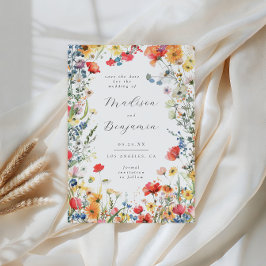 Invitación Bold Wildflower Wedding Save the Date