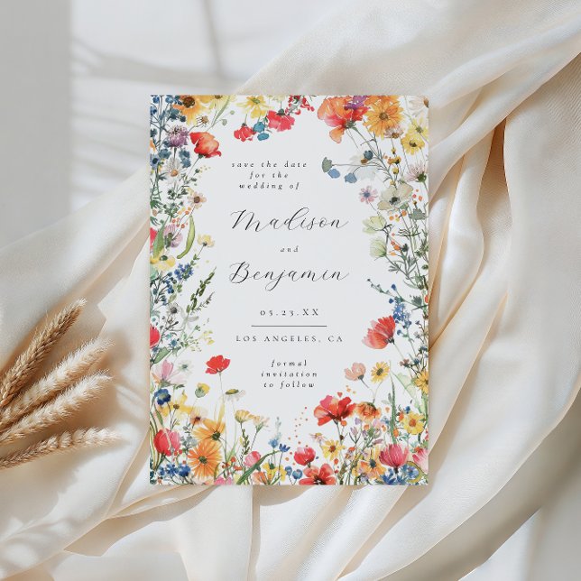 Invitación Bold Wildflower Wedding Save the Date (Subido por el creador)