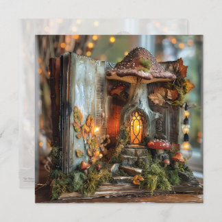 Invitación Boletín del libro del hongo Cottagecore Fall Scrap