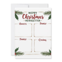 Boletín personalizado de la familia navideña Merry