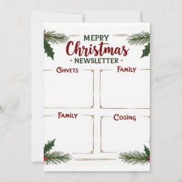 Invitación Boletín personalizado de la familia navideña Merry
