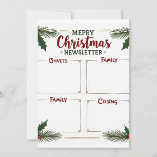 Invitación Boletín personalizado de la familia navideña Merry