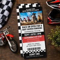 Boleto de Baby Shower de Moto de Cross