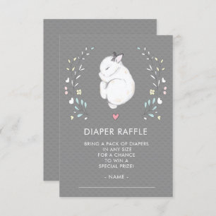 Invitación Boleto de Baby Shower Diaper Raffle para conejito