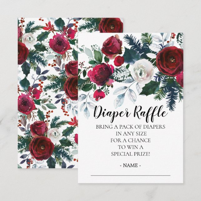 Invitación Boleto de barrido de barro Baby Shower Diaper Raff (Anverso / Reverso)