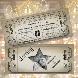 Invitación Boleto de Boda Medieval Vintage Mundo Antiguo