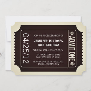 Invitación Boleto de cine