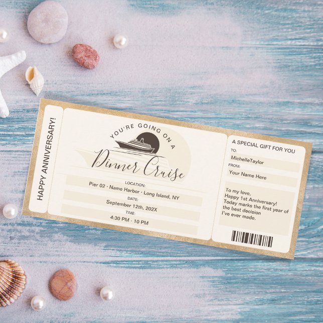 Invitación Boleto de embarque de cupón de sorpresa Cena de cr (Subido por el creador)