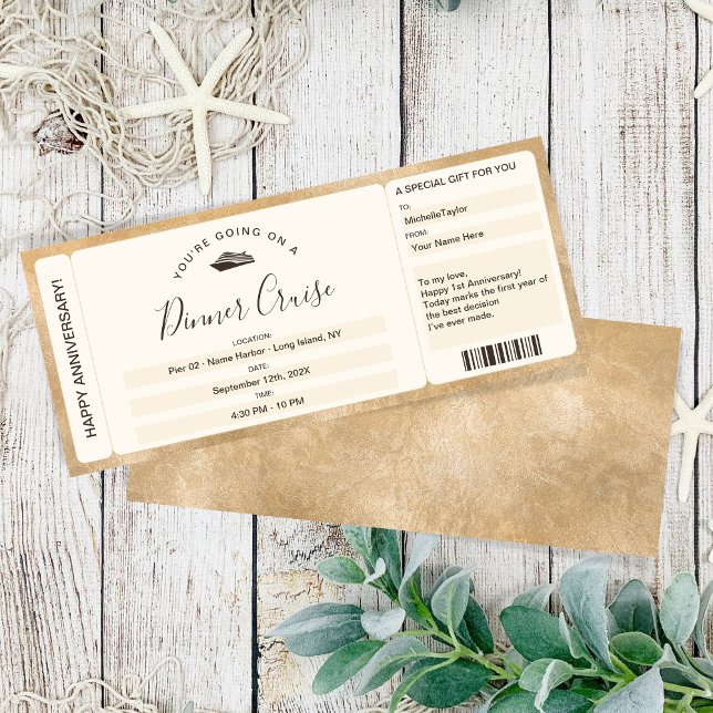 Invitación Boleto de embarque de cupón sorpresa Cena de cruce (Subido por el creador)