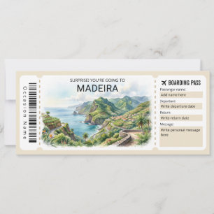 Invitación Boleto de embarque para viaje a Madeira