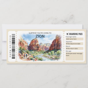 Invitación Boleto de embarque para viaje al Parque Nacional Z