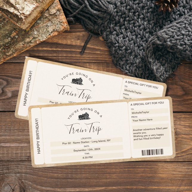 Invitación Boleto de embarque sorpresa Pasaje de tren Viaje (Subido por el creador)