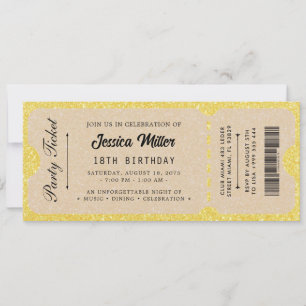 Invitación Boleto de Evento de Lujo Elegante