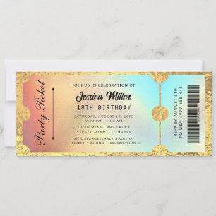 Invitación Boleto de Evento de Lujo Elegante