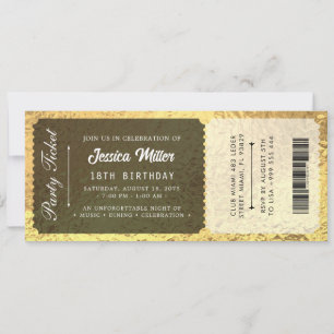 Invitación Boleto de Evento de Lujo Elegante