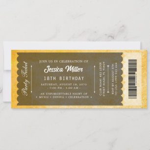 Invitación Boleto de Evento de Lujo Elegante