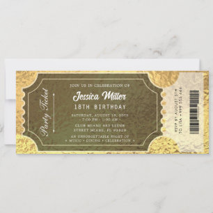 Invitación Boleto de Evento de Lujo Elegante