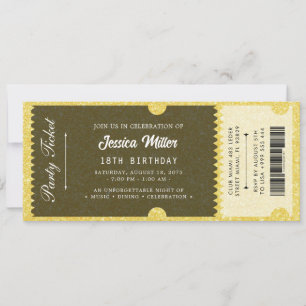 Invitación Boleto de Evento de Lujo Elegante