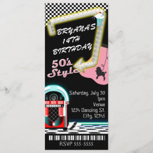 Invitación Boleto de fiesta de cumpleaños con tema de estilo 