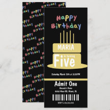 Boleto de fiesta de pastel de cumpleaños número ci