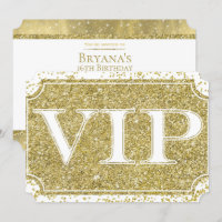 Boleto de fiesta VIP de Glitter de Oro Blanco