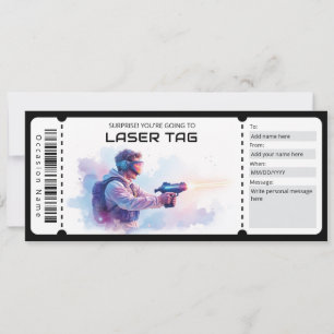 Invitación Boleto de Laser Tag 