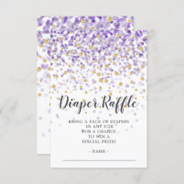 Invitación Boleto de Raffle de Baby Shower de Purple Confetti