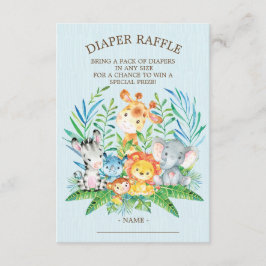 Invitación Boleto de Raffle de Safari Jungle Baby Shower Diap