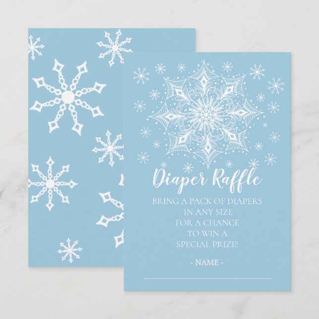 Invitación Boleto de Raffle Diaper Baby Shower Boys de Snowfl (Anverso / Reverso)