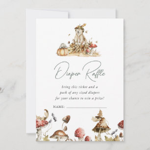 Invitación Boleto de Rifa de Pañales Otoño Bosque Silvestre