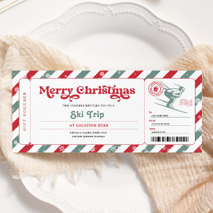 Invitación Boleto de Vale de Regalo de Navidad para Viaje de