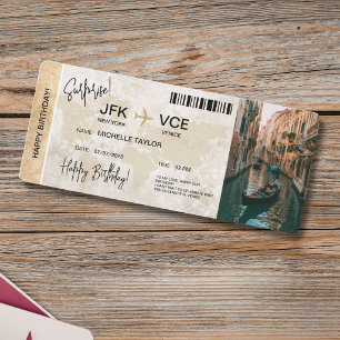 Invitación Boleto de viaje de pasaje de embarque sorpresa de