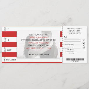 Invitación Boleto del béisbol