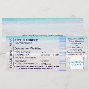 Invitación Boleto-Destino del documento de embarque de la