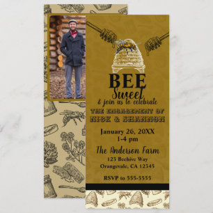 Invitación Boleto para la fiesta de compromiso en la colmena 