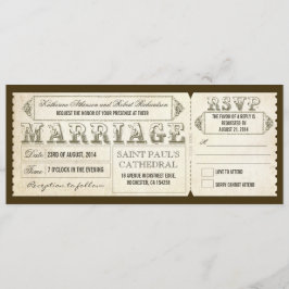 Invitación boletos de boda antiguos & RSVP
