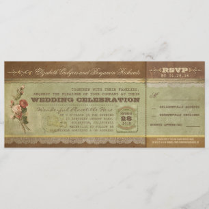 Invitación Boletos de bodas rusos con RSVP