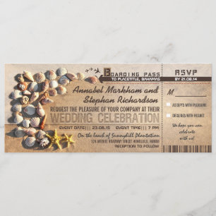 Invitación boletos de embarque para bodas en la playa - invit