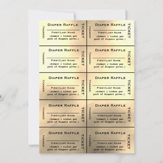 Invitación Boletos de papel de oro (Anverso)