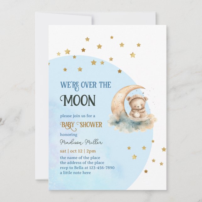 Invitación Boletos De Raffle De Baby Shower En La Luna (Anverso)