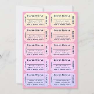 Invitación Boletos de Rifa de Pañales