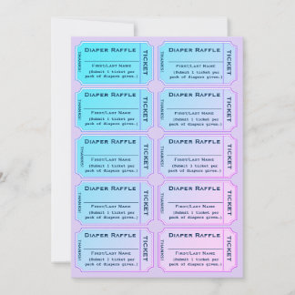 Invitación Boletos de Rifa de Pañales